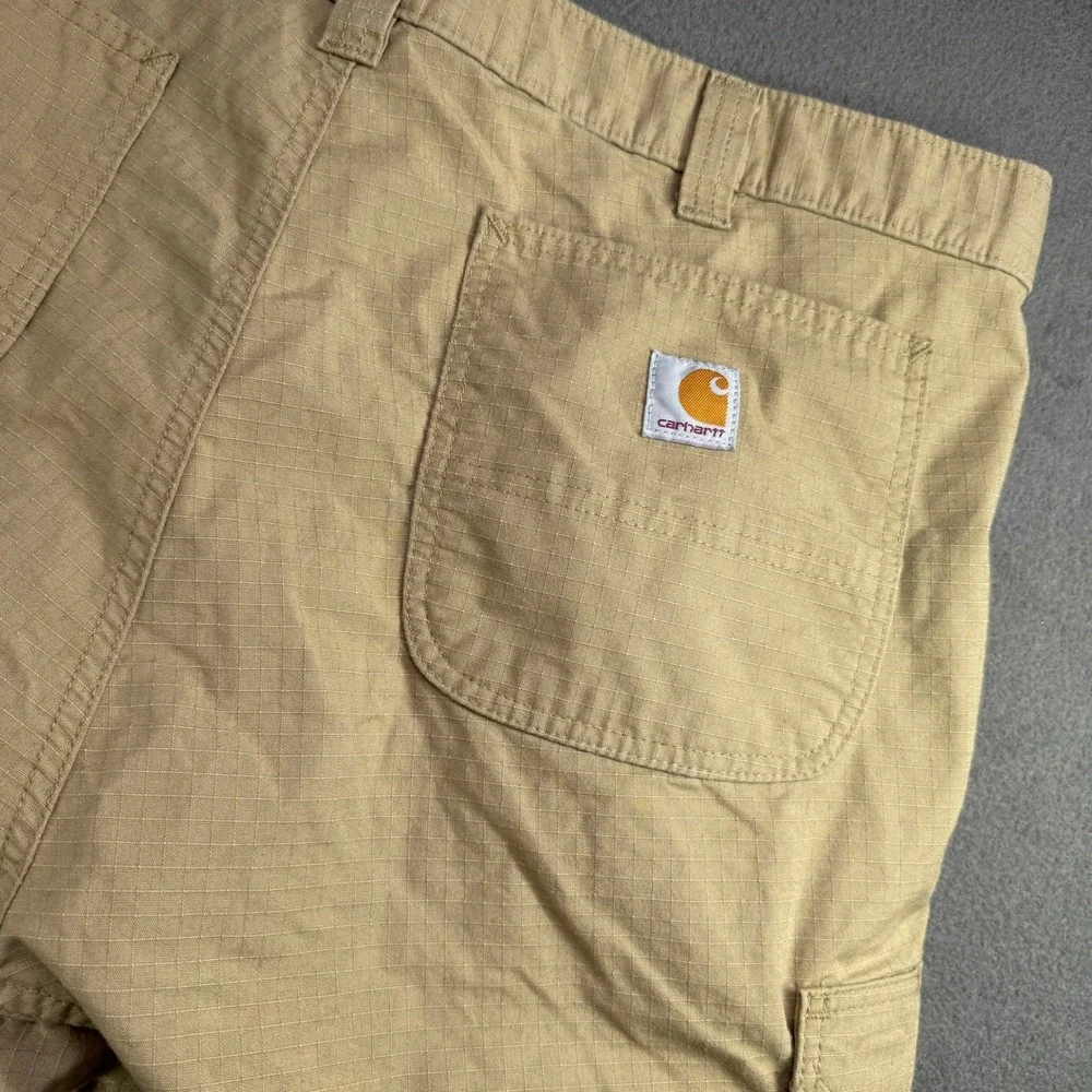 Carhartt Force Broxton Cargo Mens 40 Tan Relaxed Fit Ripstop Work Utility Shorts